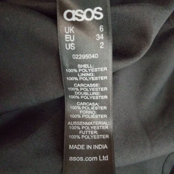 ASOS Size 2 Petite Dress Little Black Embroidered Sleeveless Floral Sequin Beads - Picture 9 of 10